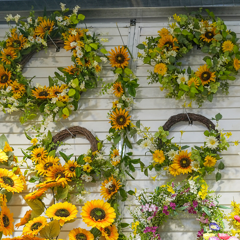 Spring&Summer Wreath Artificial Flower Wreaths Fabric Decorative Flowers, Wreaths and Plants for Interior Decoration