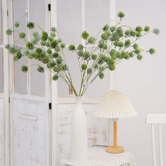 Transworld Pine Ball Frost Flowers Artificial Plants Long Flowering Branch For Home Wedding Decor