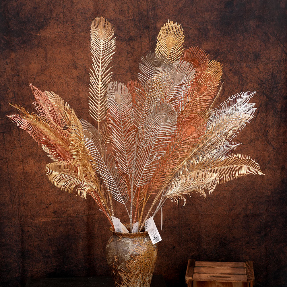 Hot Sale Wholesale Christmas Picks Golden Pick/Spray Glittered Leaf Gold Christmas Pick For Party & Holiday Supplies