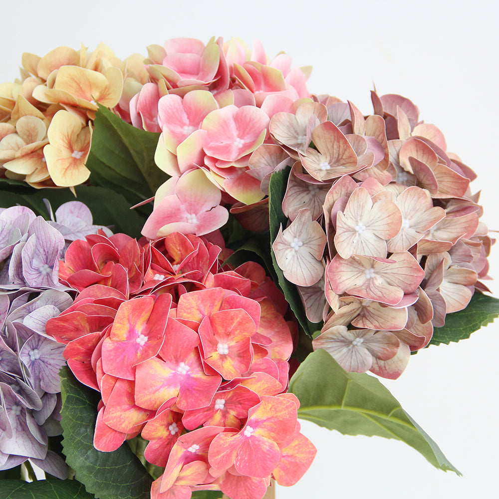Real Touch Hydrangea 25.6INCH Single Branch 3D Printed Artificial Hydrangea Flower Immortal Hdrangeas Flowers Artificial Wedding