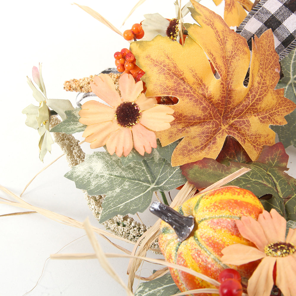 Factory Wholesale Autumn Home Decoration Wreath Halloween Decorations Yellow Wreath