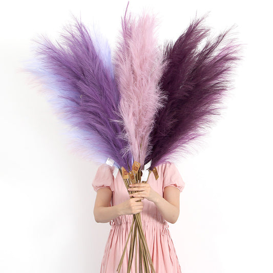 Hot Sale 150cm Pampas Grass Large Purple Series Pampas Grass Artificial Flower For Wedding & Home Decoration Artificial Pampas Grass