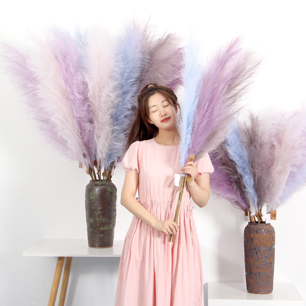 Ready To Ship Direct Selling 80cm Artificial Pampas grass Morandi Color Fully Large Pampas Grass Be Not Allergic To Easy to Clean