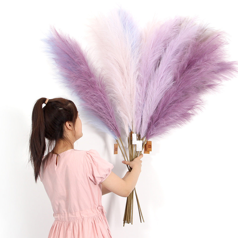 Ready To Ship Direct Selling 80cm Artificial Pampas grass Morandi Color Fully Large Pampas Grass Be Not Allergic To Easy to Clean