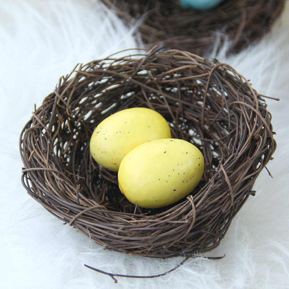 2024 Easter Decoration Multicolour 10CM Artificial Bird Nest With Easter Eggs Storage Home Garden Store Decoration