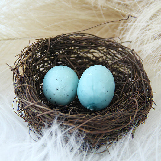 2024 Easter Decoration Multicolour 10CM Artificial Bird Nest With Easter Eggs Storage Home Garden Store Decoration