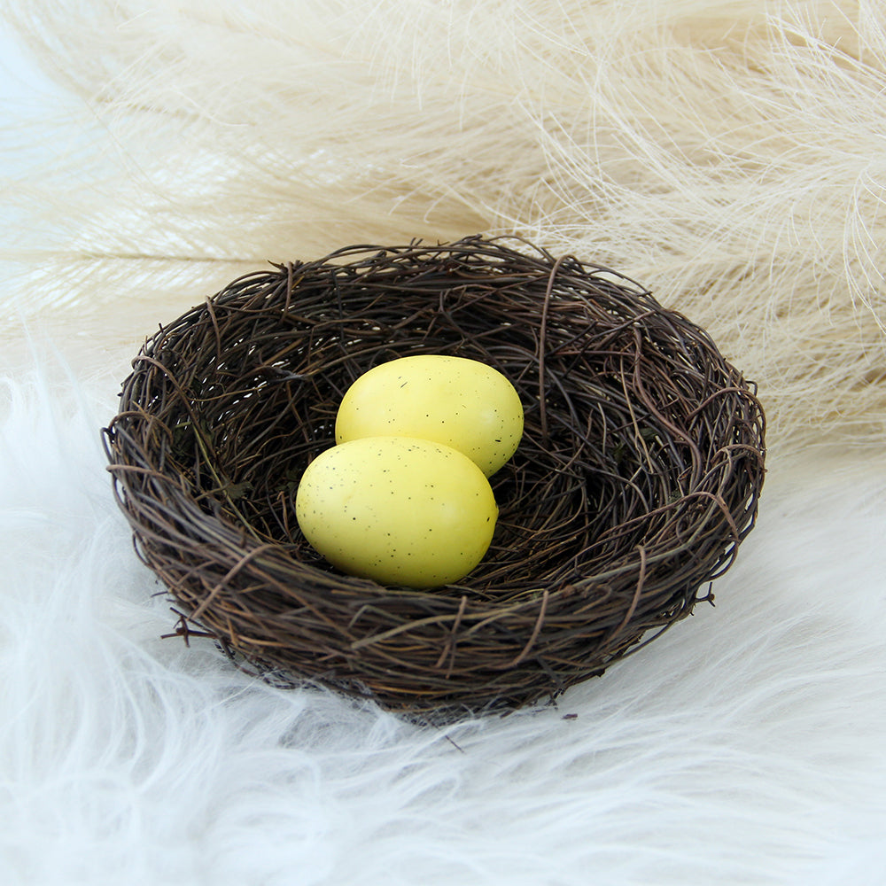 2024 Easter Decoration Multicolour 10CM Artificial Bird Nest With Easter Eggs Storage Home Garden Store Decoration
