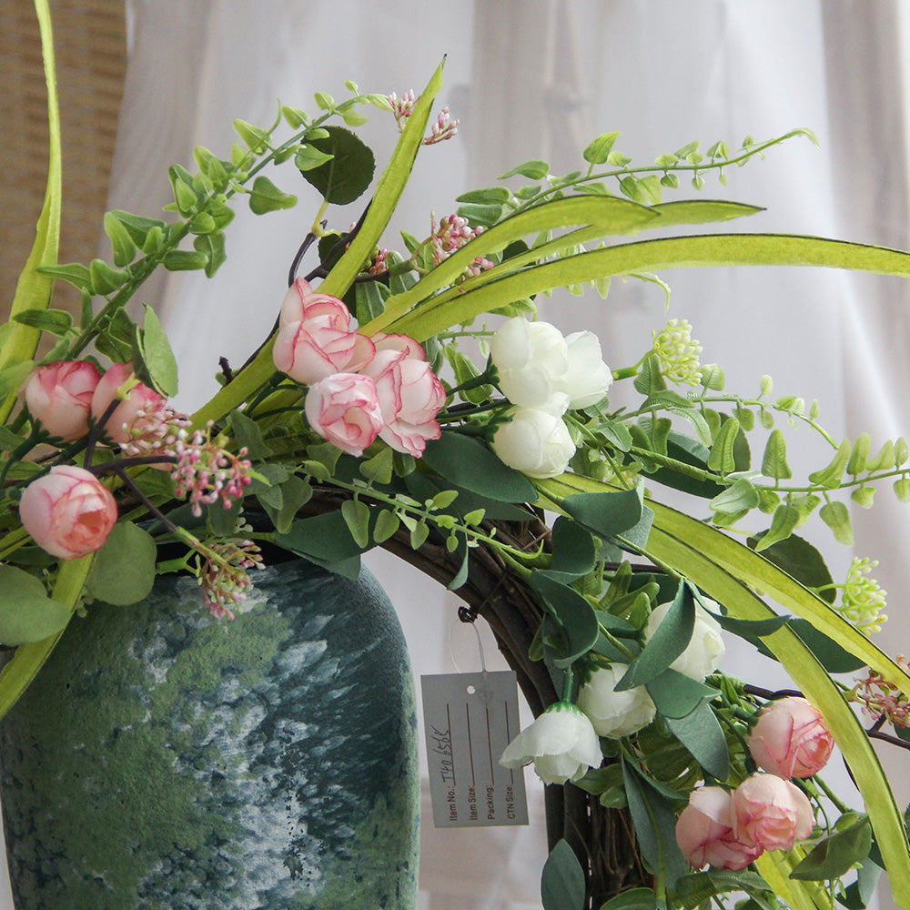 Real Touch Eucalyptus Leaves Home Garden Decoration Silk Flower Head Wreaths Natural