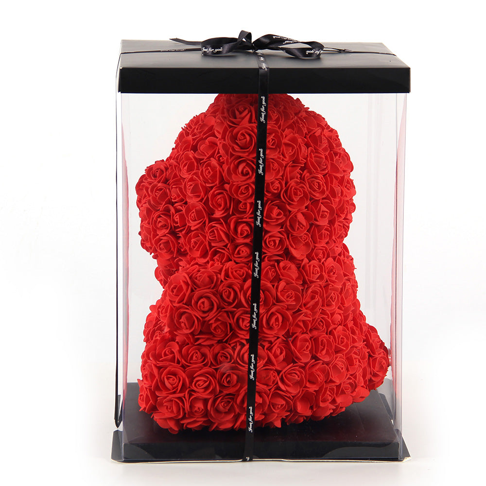 High Quality Hand-made Flower Bear 40/25CM Rose Bears With Box Gift Valentines Day Gift With Exquisite Packaging Box
