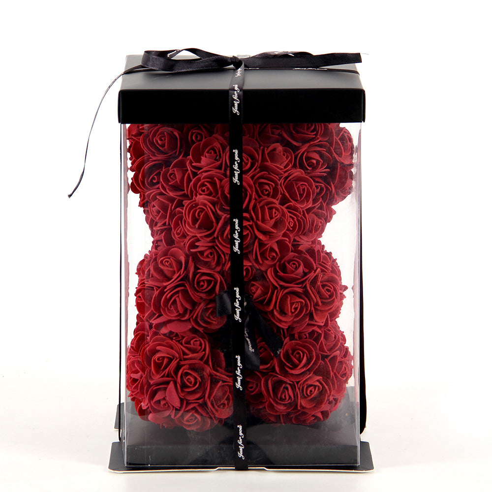Popular Rose Teddy Bear 10INCH Foam/PE Rose Bear With Exquisite Packaging Box For Valentines Day Gifts Festival Party Home Decor
