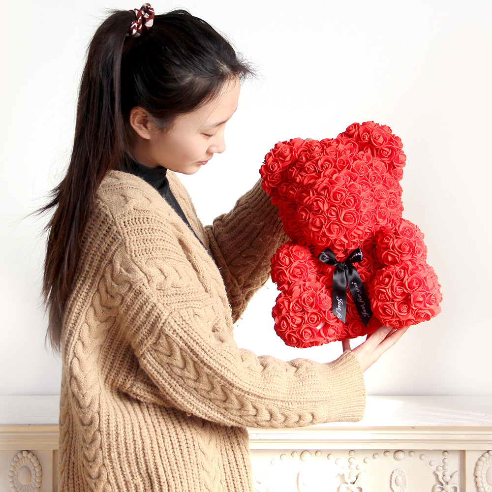 High Quality Hand-made Flower Bear 40/25CM Rose Bears With Box Gift Valentines Day Gift With Exquisite Packaging Box