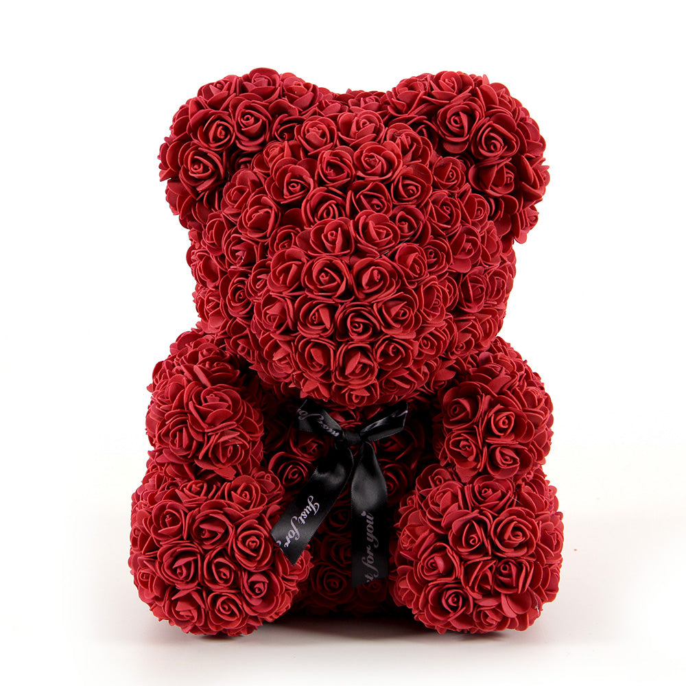 High Quality Hand-made Flower Bear 15.75INCH Rose Bears With Box Gift Holiday Gift Must-have With Exquisite Packaging Box