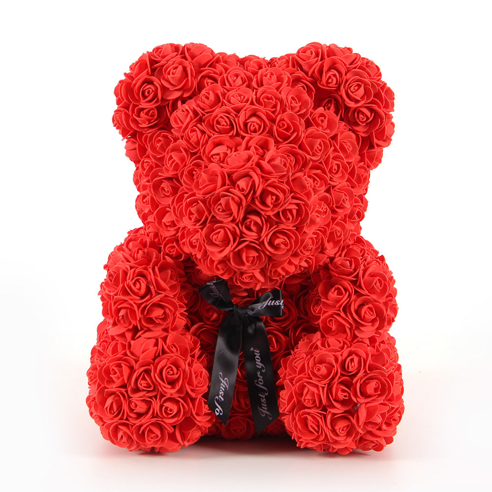 High Quality Hand-made Flower Bear 15.75INCH Rose Bears With Box Gift Holiday Gift Must-have With Exquisite Packaging Box