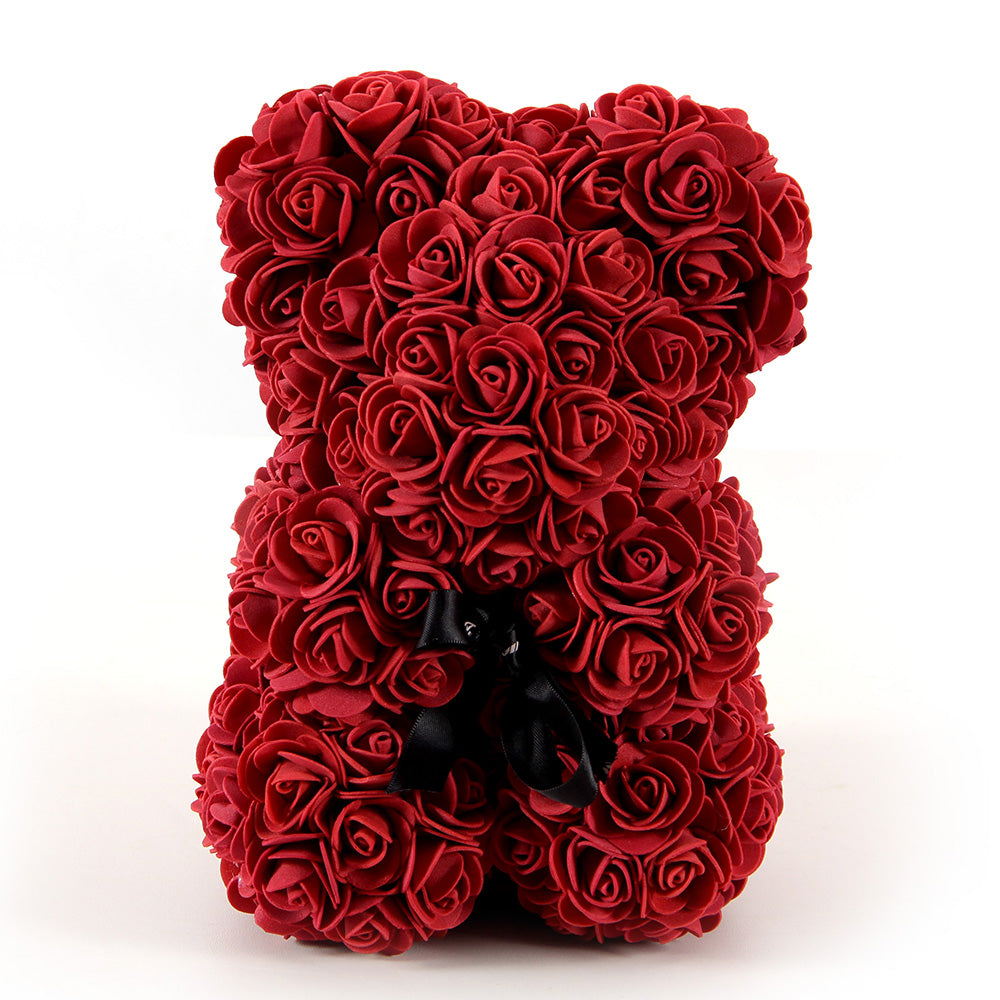 Popular Rose Teddy Bear 10INCH Foam/PE Rose Bear With Exquisite Packaging Box For Valentines Day Gifts Festival Party Home Decor