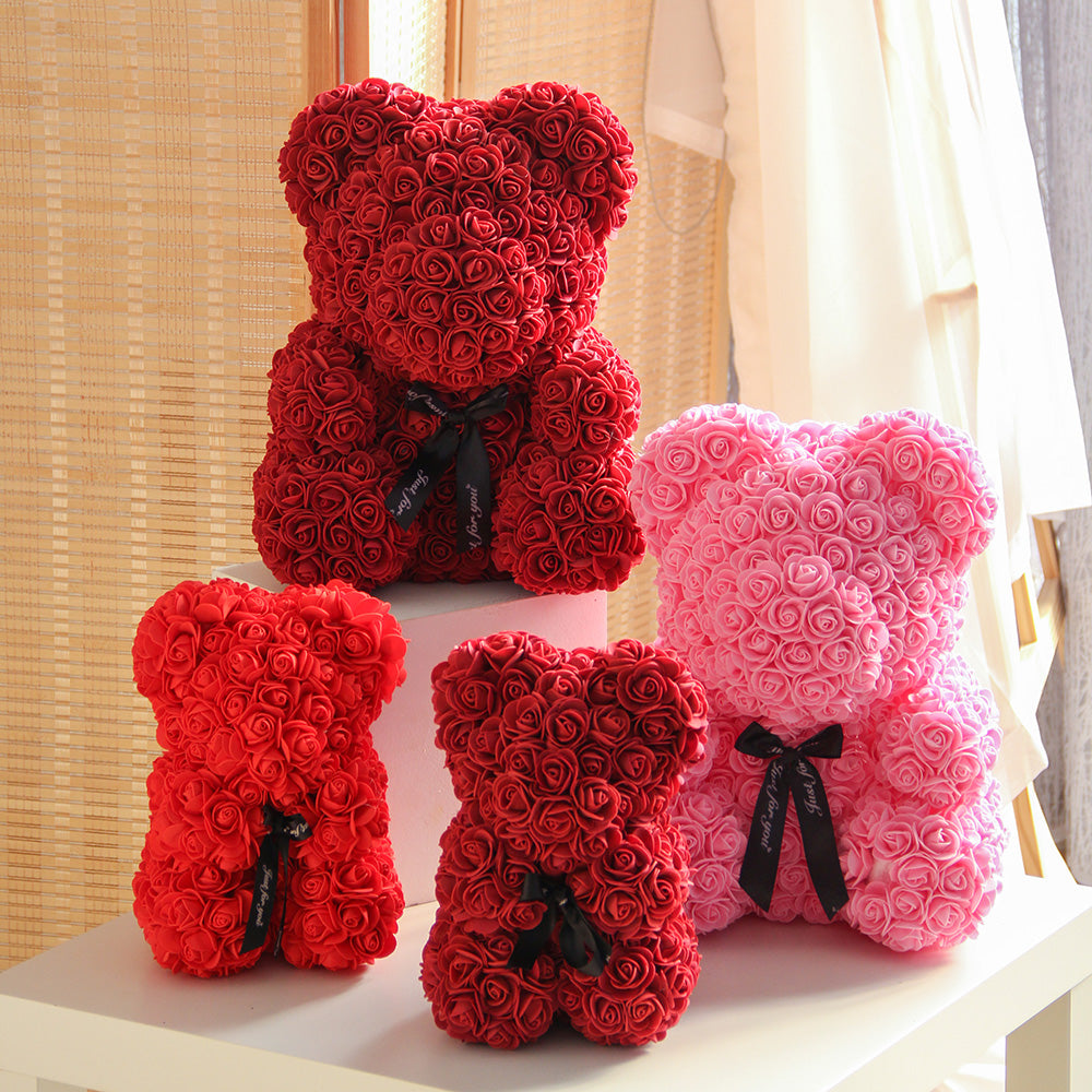 High Quality Hand-made Flower Bear 40/25CM Rose Bears With Box Gift Valentines Day Gift With Exquisite Packaging Box