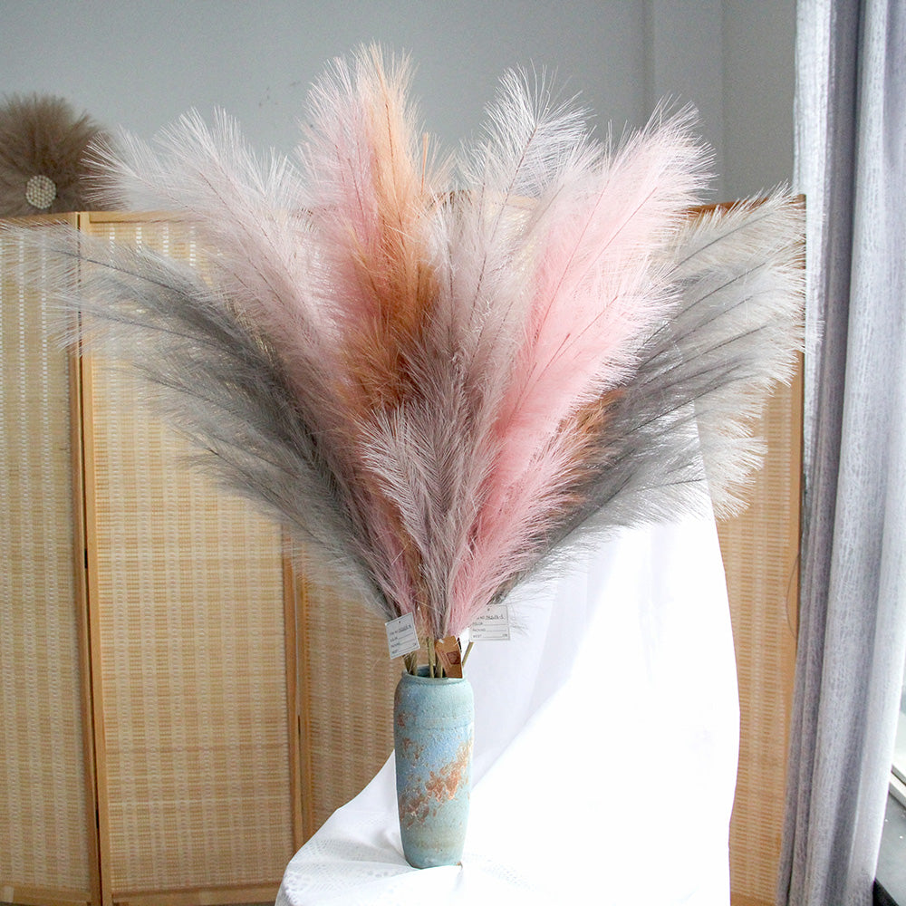 Modern Luxury 43 inch Pampas Grass Decor Beautiful Colorful Pampas Grass Artificial Flowers For Wedding Centerpieces Decoration