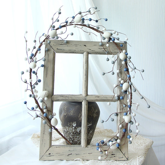 New Artificial Flower Garland Easter Garland Flower With Plastic fruit Garland for Decoration Door Hanging