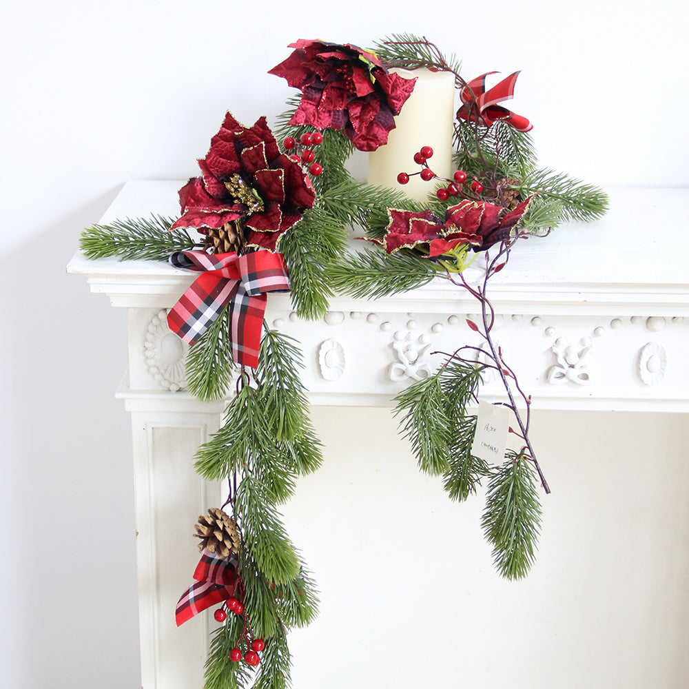 1.55m Long Christmas Garland Artificial Green Christmas Garland Hanging Decoration