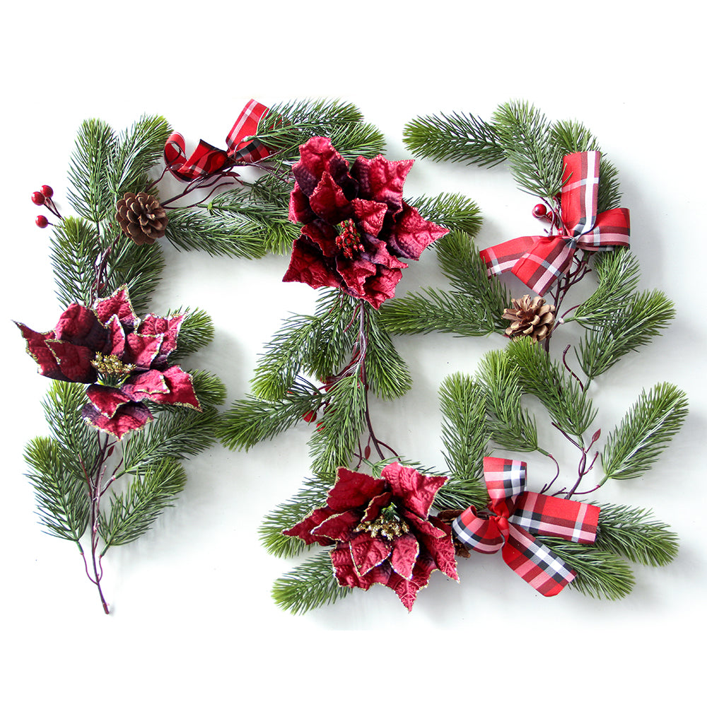 1.55m Long Christmas Garland Artificial Green Christmas Garland Hanging Decoration