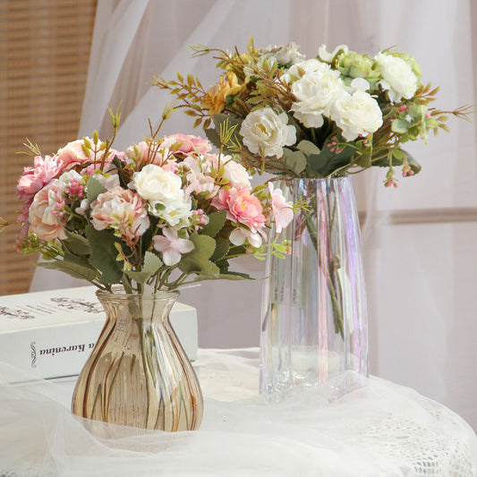 Transworld High Quality Artificial Silk Flowers Real Touch Flowers Hydrangea Decorative for Wedding Bridal Bouquet