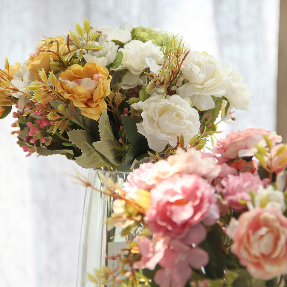 Transworld High Quality Artificial Silk Flowers Real Touch Flowers Hydrangea Decorative for Wedding Bridal Bouquet