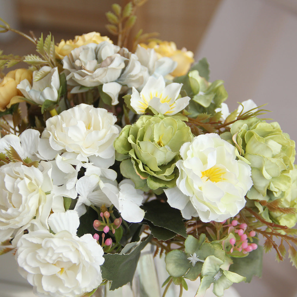 Hand-Made Multicolor Camellia Rose Hydrangea Flower Good-looking Artificial Flowers For Wedding Party Home Store Decor