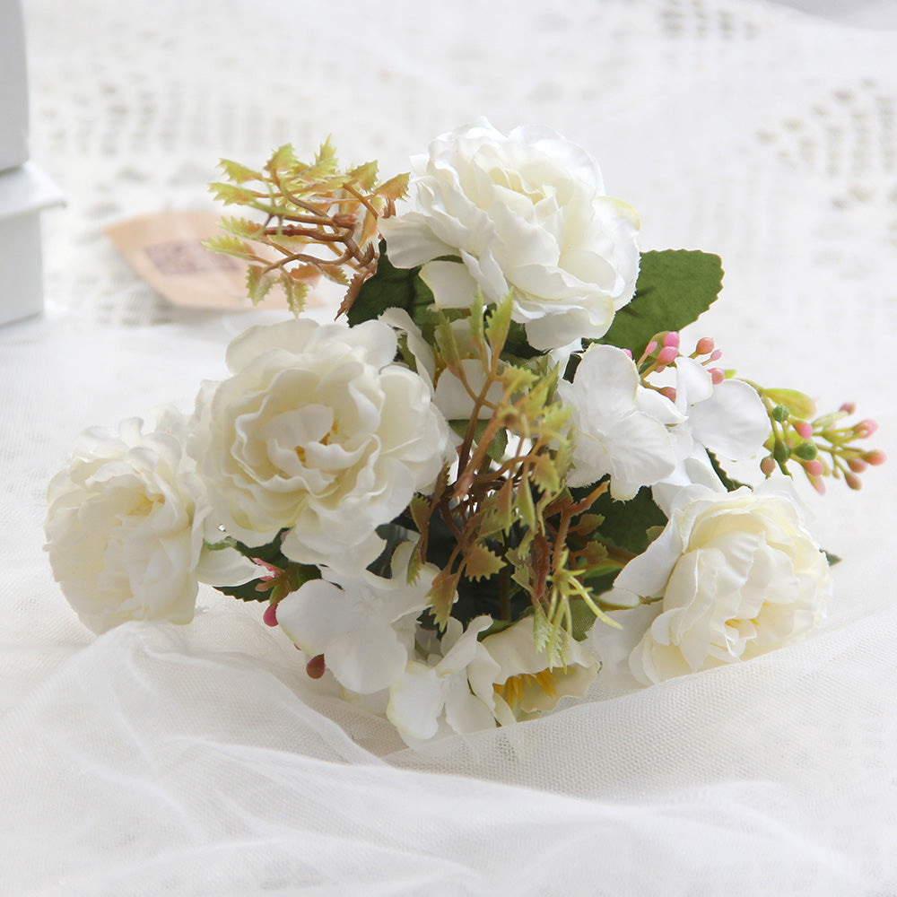 Hand-Made Multicolor Camellia Rose Hydrangea Flower Good-looking Artificial Flowers For Wedding Party Home Store Decor