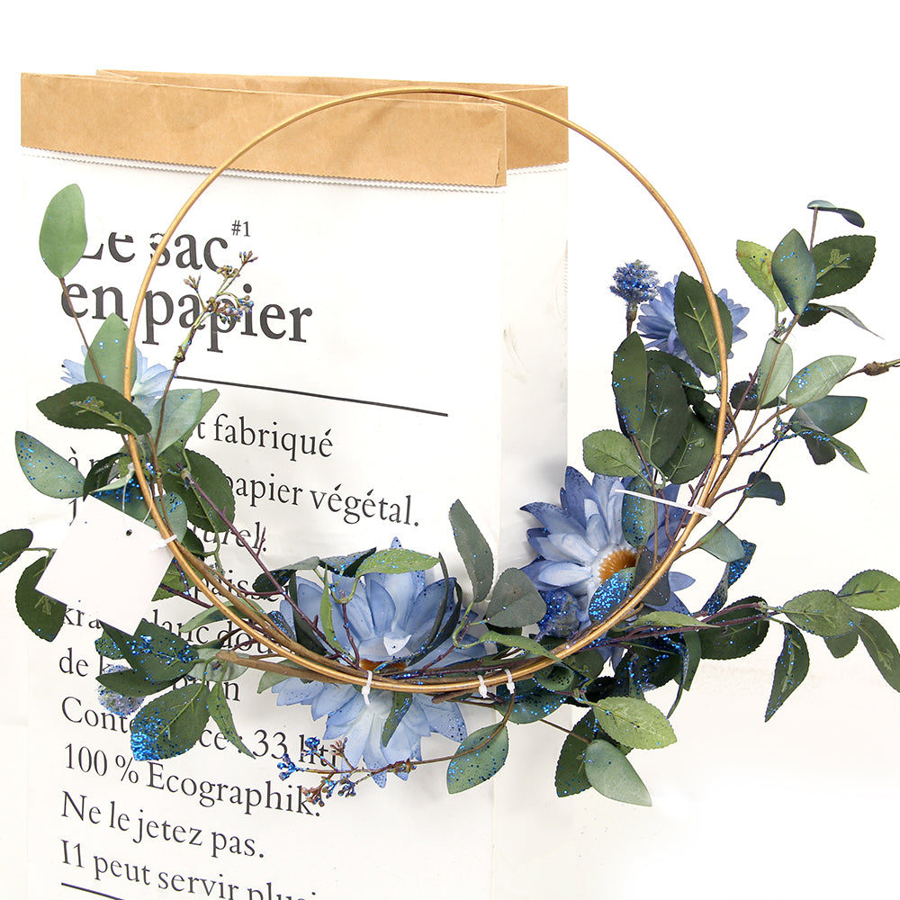 Wholesale Nordic Creative Wall Hangings, Wrought Iron Wall Ornaments Simulation Flower Home Pendant Wall Decoration Hanging Wreath