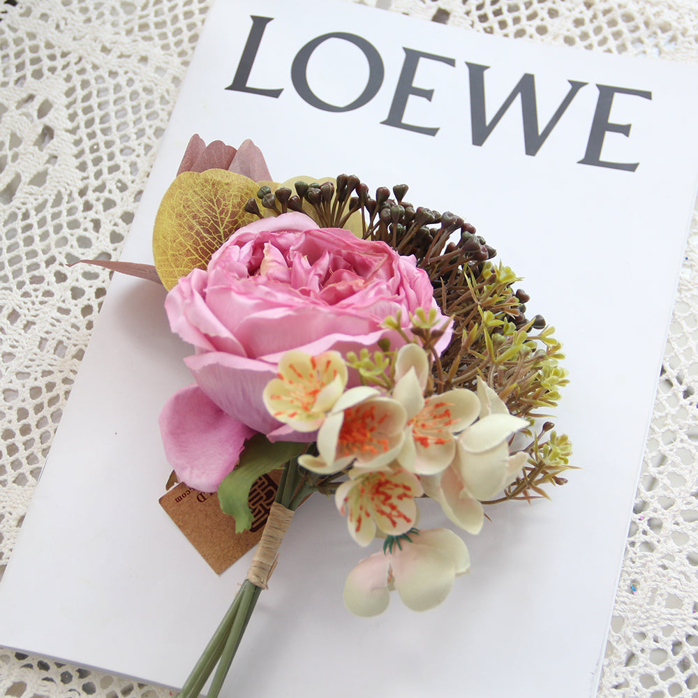 Silk Roses Artificial Flowers  Arrangement Suitable for Home Office Decoration, Dining Table Centerpiece