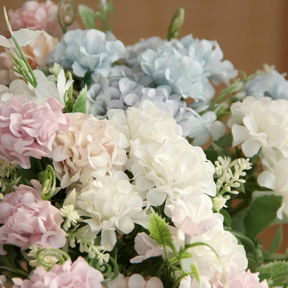 Hot Sale 11.42INCH  White Hydrangeas Flowers Artificial Silk Hydrangea Flowers Wedding Flowers Home Hotel Decoration