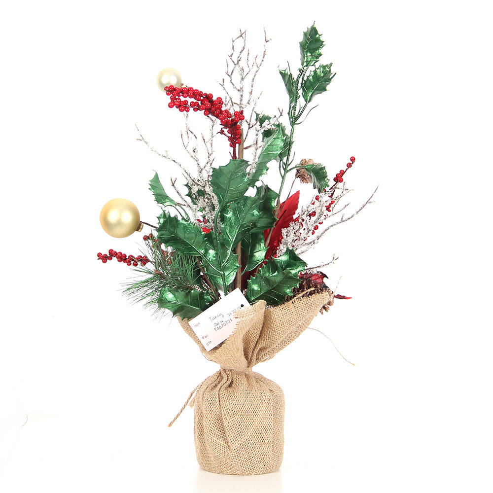 Decoracion Navidad New Style Garden Ornaments Burlap Artificial Christmas Wreath/garland for Christmas and Home Make Custom Logo