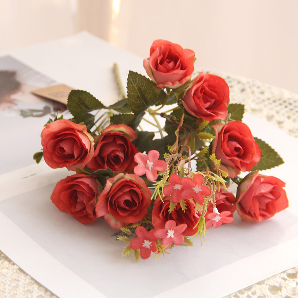 Wholesale High Quality 12.6INCH Artificial Rose Flower High Simulation Home Wdding Party Decorative flower