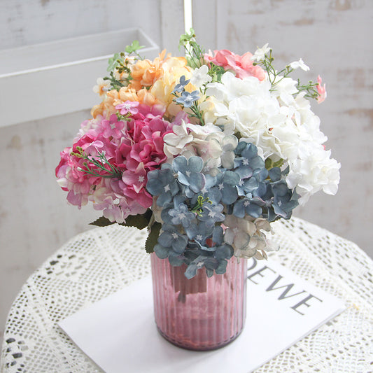 Realistic Artificial Hydrangea Large Real Touch Flowers Artificial Flowers Home Kitchen Garden Party Festival Bar DIY