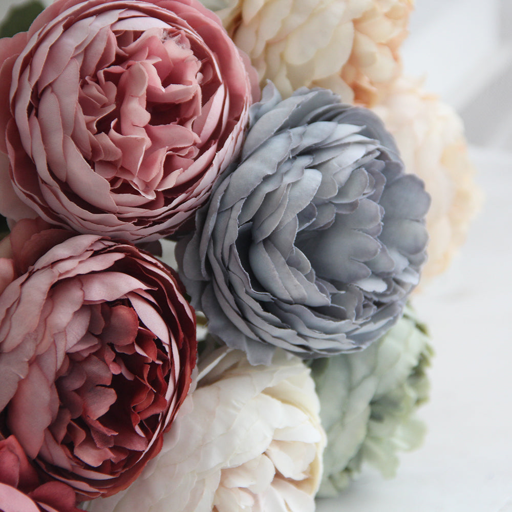 Artificial Flower for Decoration Silk Rose Bouquet Plastic Arrangements for Home Bridal Wedding Party Festival Decor