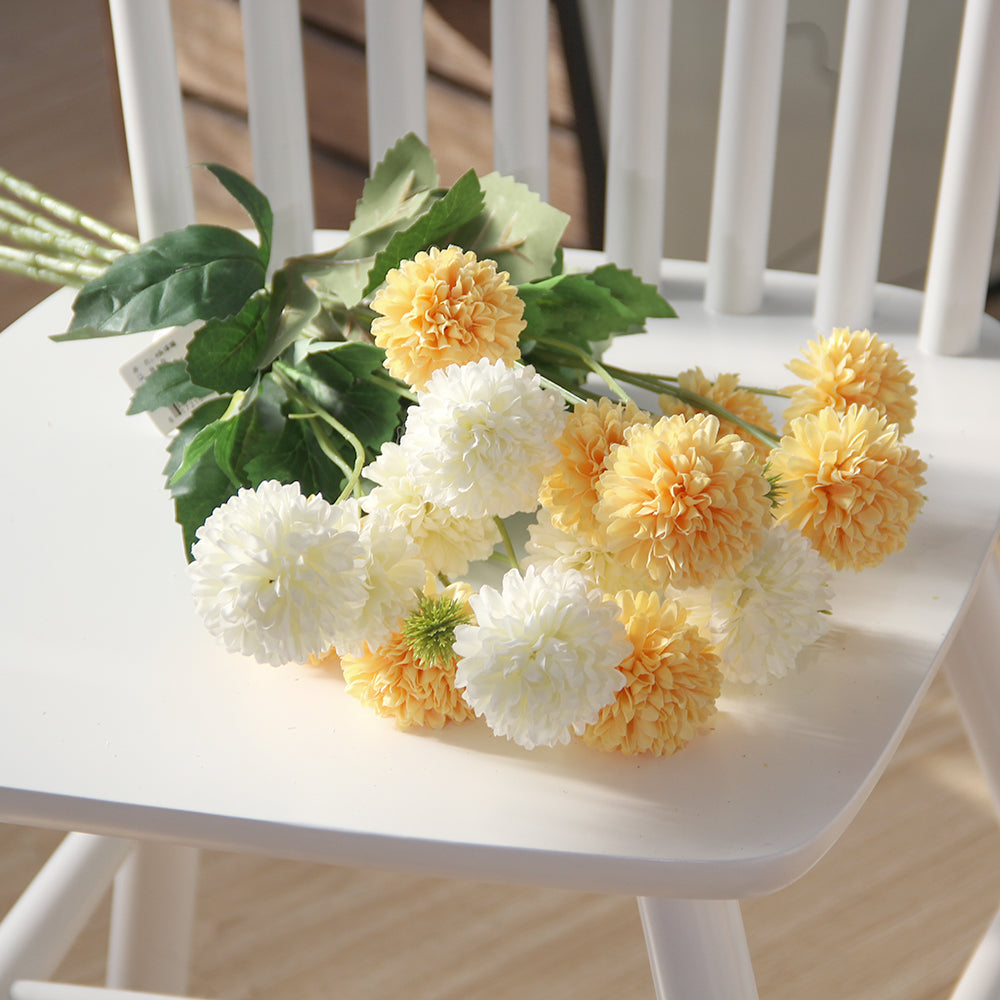 Wholesale Handmade Artificial Spray Color Chrysanthemum Silk Flower For Wedding Home Decoration Outdoor