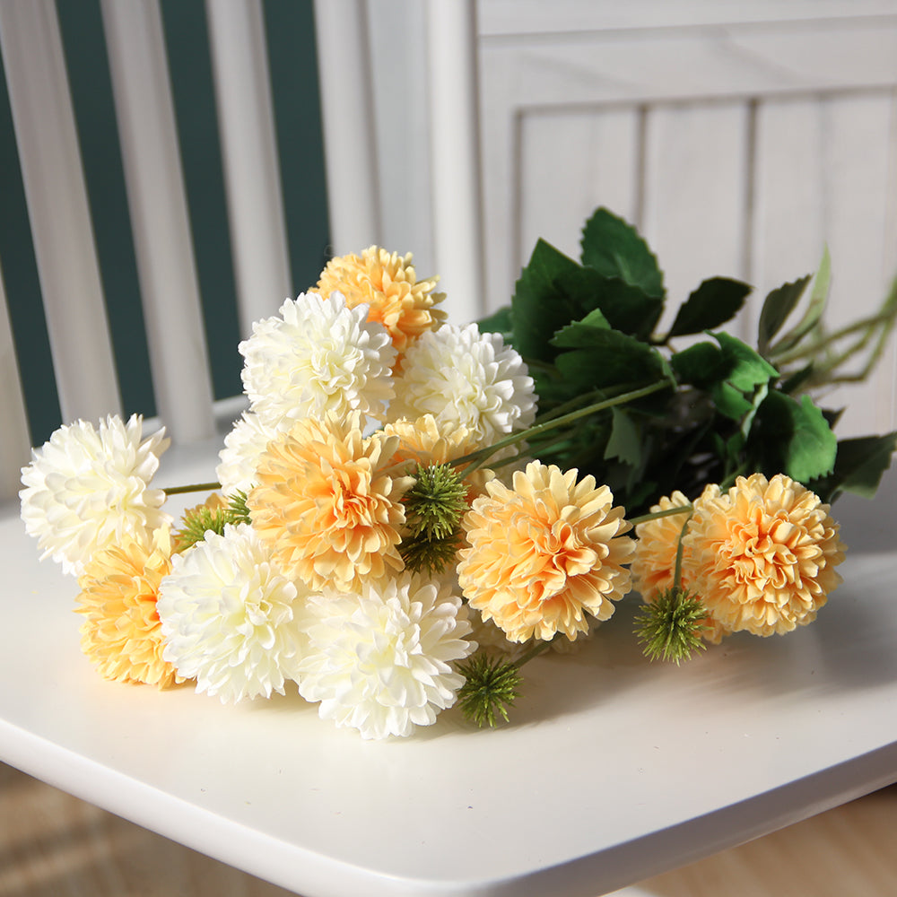 Wholesale Handmade Artificial Spray Color Chrysanthemum Silk Flower For Wedding Home Decoration Outdoor