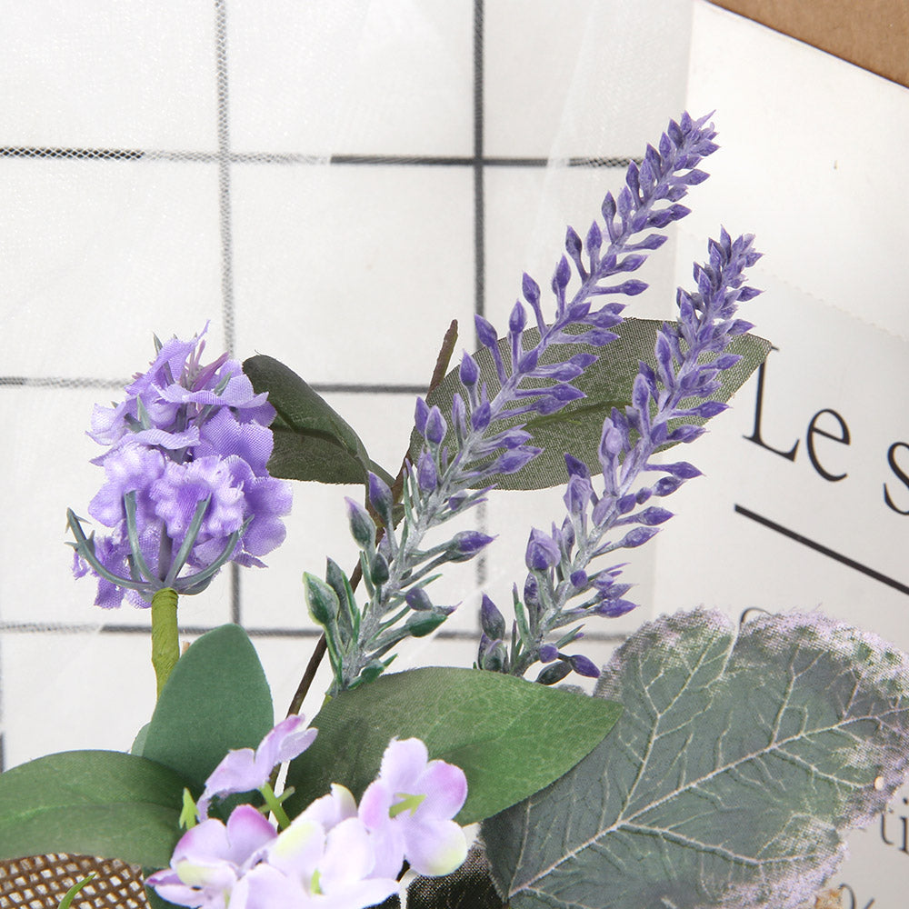 Flower Pots & Planters bonsai Artificial Flowers Head with Stem Purple White  Flower Pots