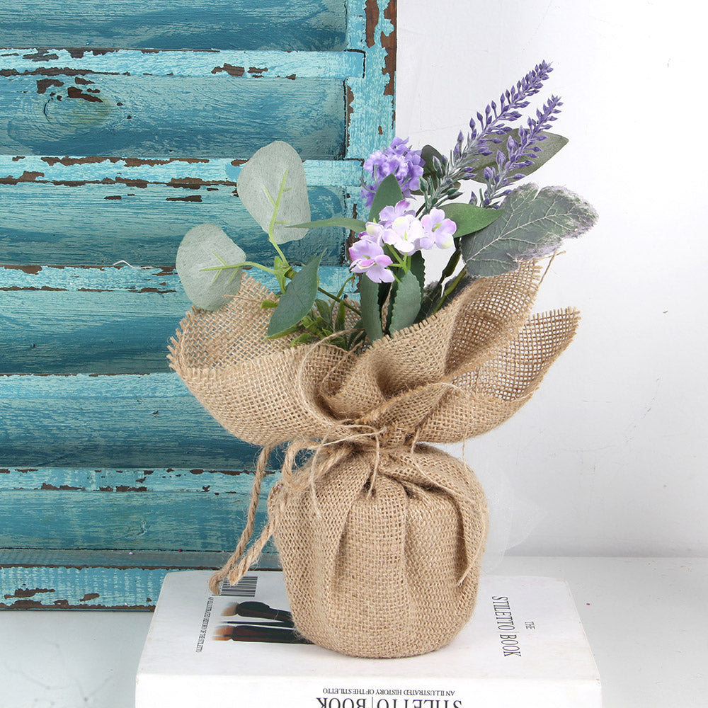 Flower Pots & Planters bonsai Artificial Flowers Head with Stem Purple White  Flower Pots