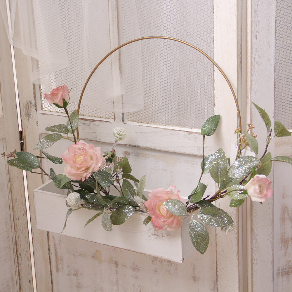 Floral Hoop Wreath Wedding Arch Flower Decoration Metal Hoop Wreath Dream Catcher and Macrame Wall Hanging Crafts