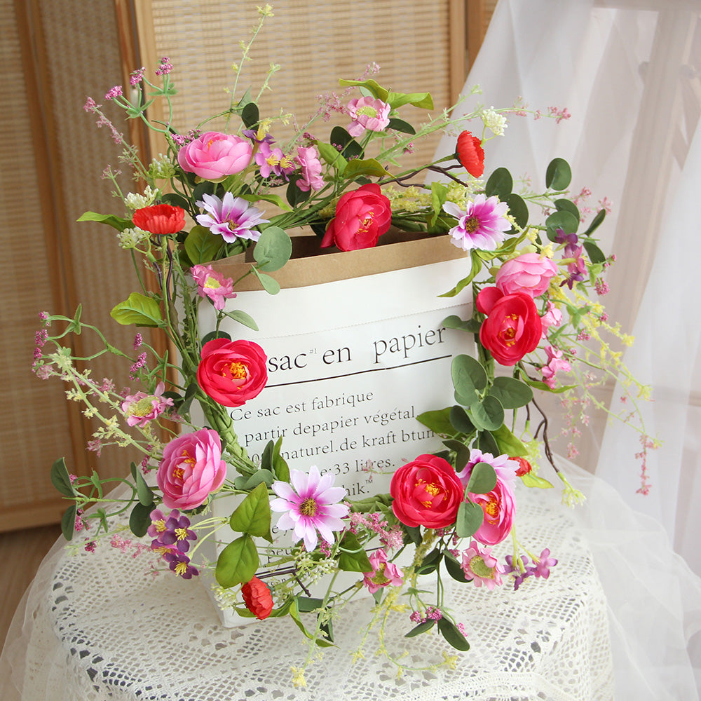 Decorative Flower Wreath Everyday Use Christmas Wreath and Garland Indoor Wall Decor