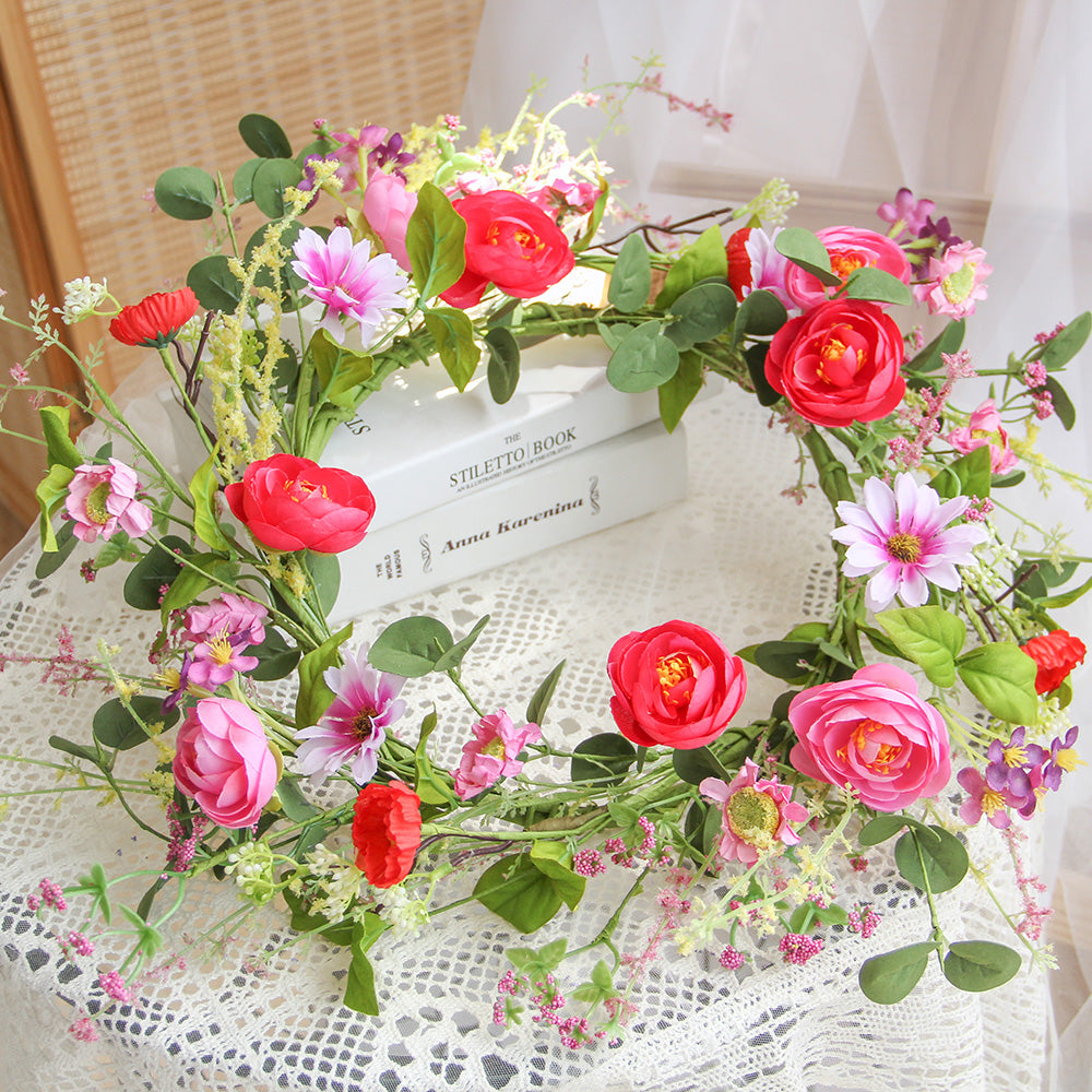 Decorative Flower Wreath Everyday Use Christmas Wreath and Garland Indoor Wall Decor