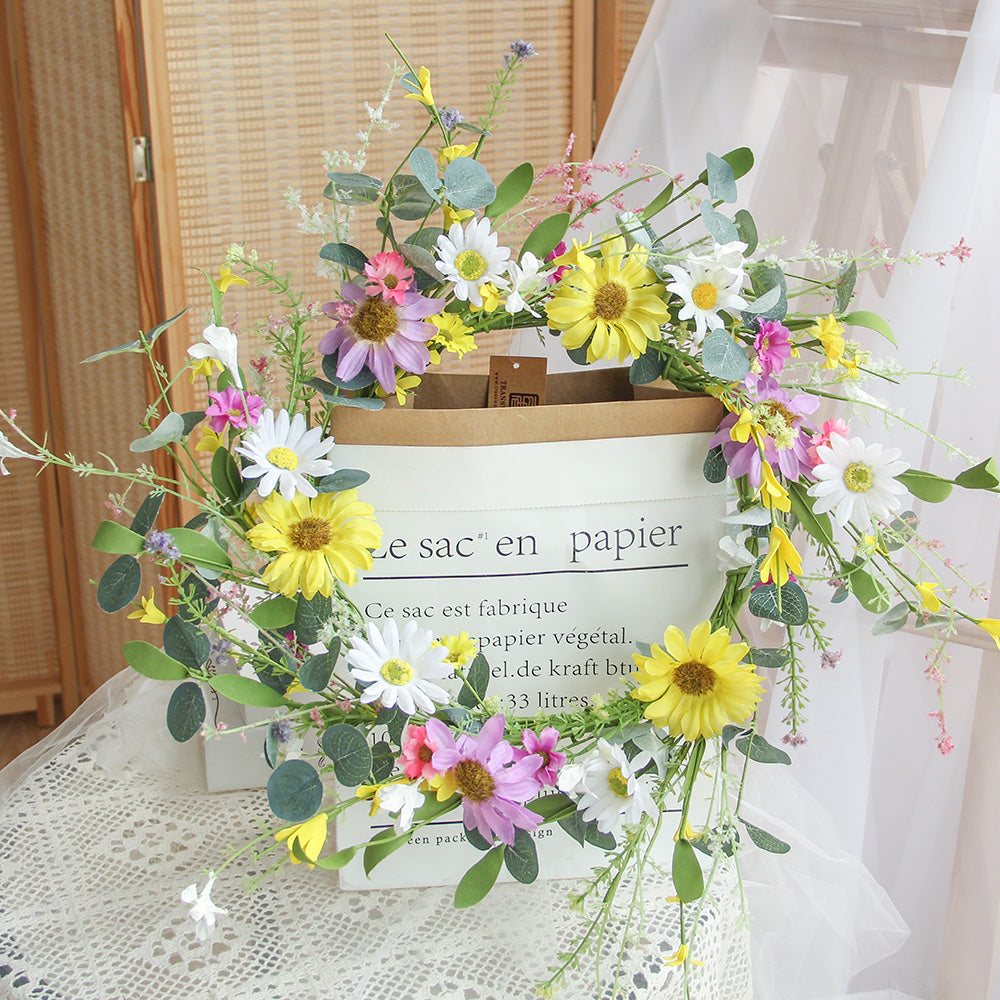 New Design Spring & Summer Wreath Artificial Flowers Home Decoration  Silk Flower Wedding Party Everyday Decoration