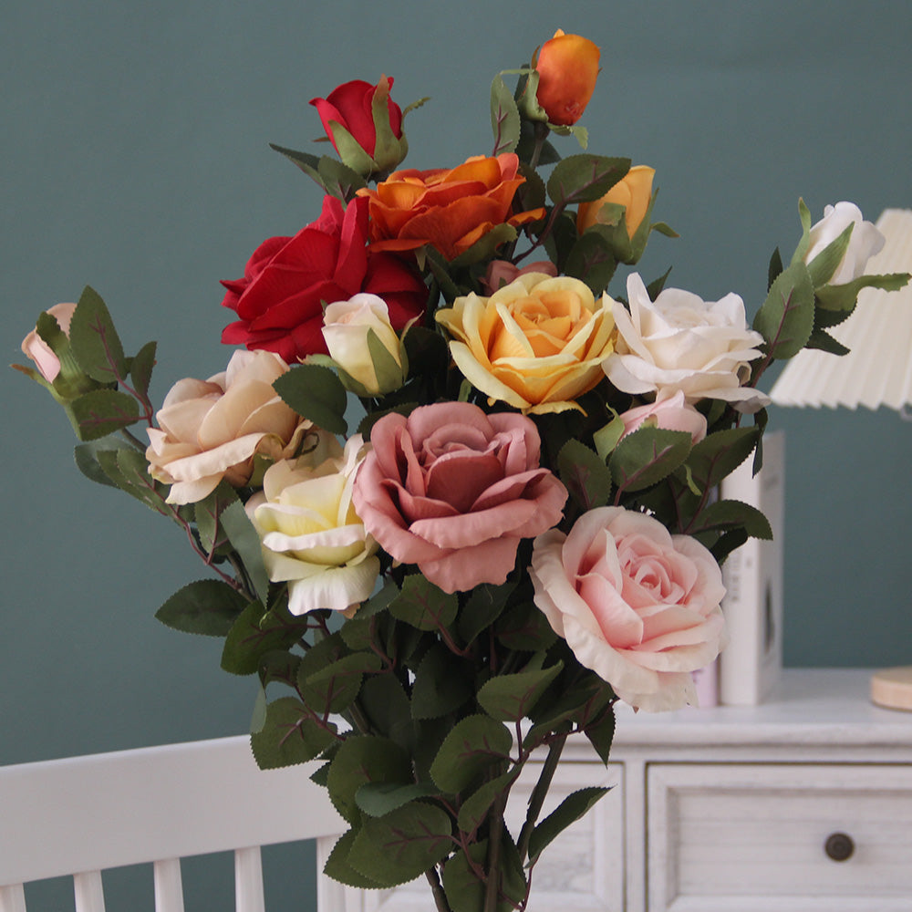 Wholesale Single Branch Artificial Rose Flowers High Quality Artificial Flowers For Home Wedding Floral Arrangement