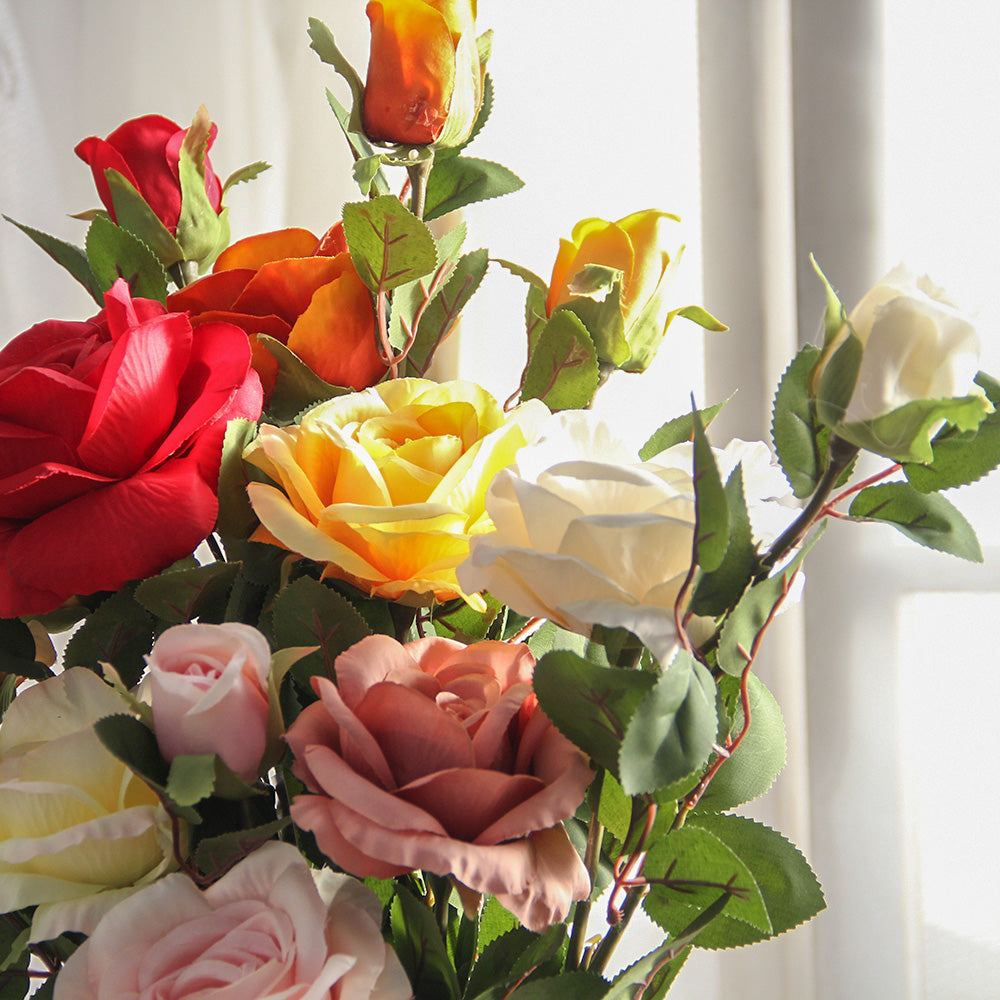 Wholesale Single Branch Artificial Rose Flowers High Quality Artificial Flowers For Home Wedding Floral Arrangement