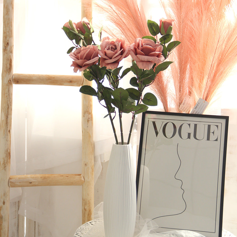 Wholesale Single Branch Artificial Rose Flowers High Quality Artificial Flowers For Home Wedding Floral Arrangement