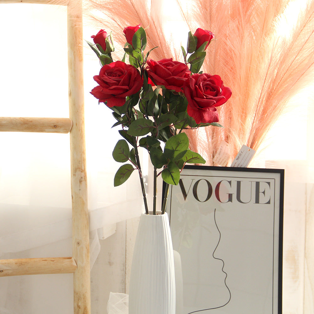 Wholesale Single Branch Artificial Rose Flowers High Quality Artificial Flowers For Home Wedding Floral Arrangement