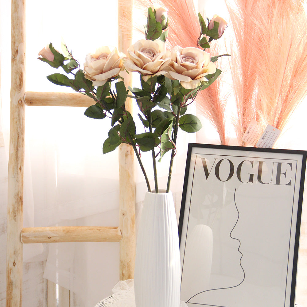Wholesale Single Branch Artificial Rose Flowers High Quality Artificial Flowers For Home Wedding Floral Arrangement