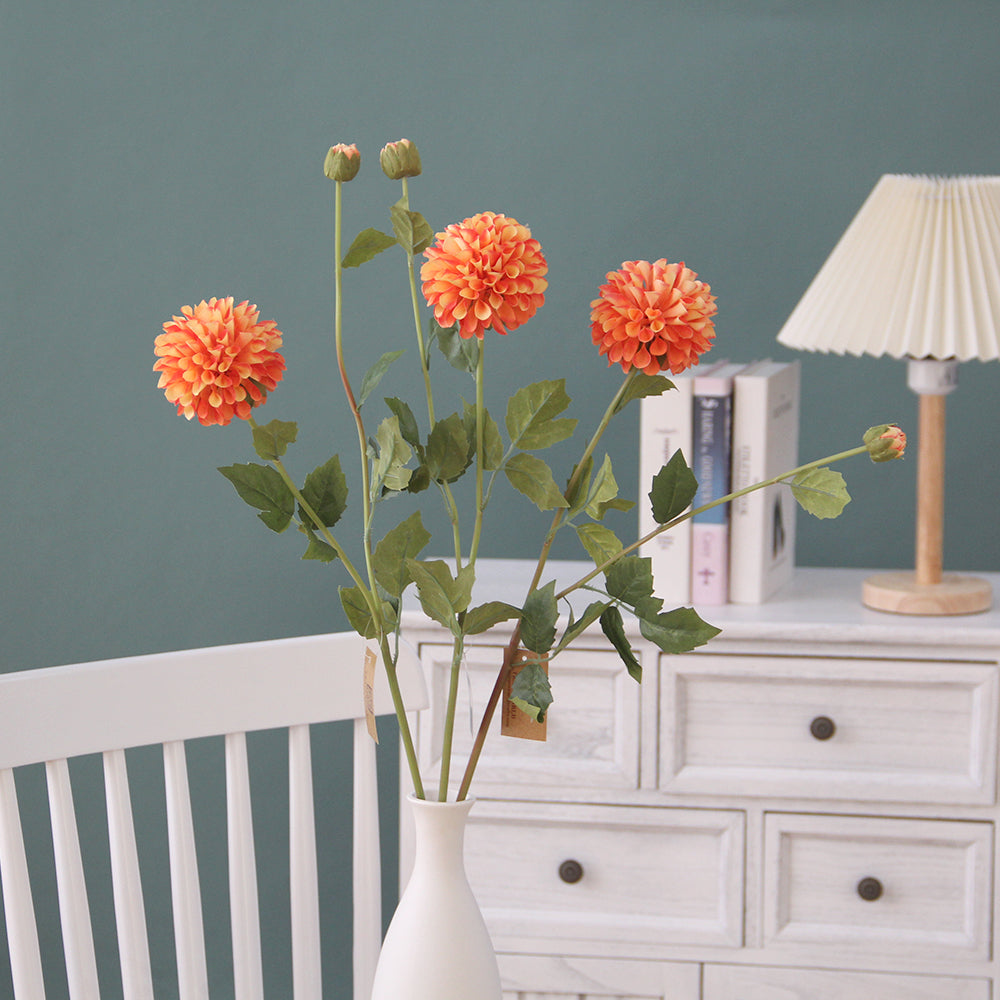 84CM Silk Pinnata Chrysanthemum Flowers Artificial Pompon Dahlias for Decoration