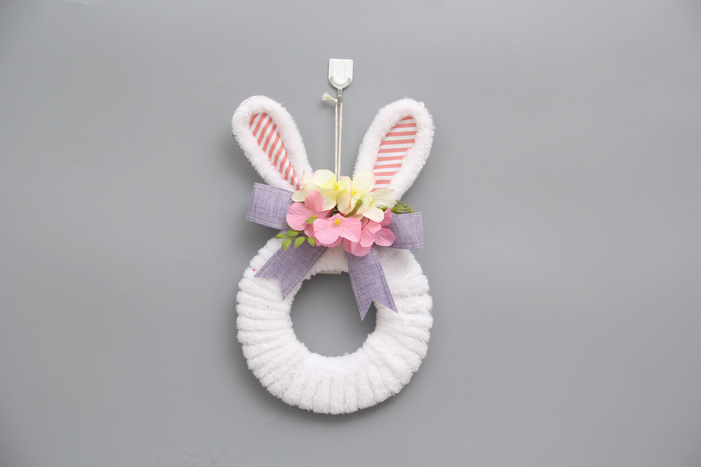 New Design Handmade Rattan Easter Decoration Rabbit Easter Bunny Wreath