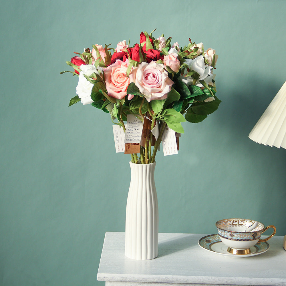 ROSE 1 Head Artificial Flowers Home Decorative  Handmade Silk Real Touch Kitchen Indoor Handicraft Trendy Designs